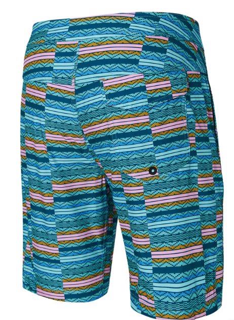 SAXX SXSW01L-ASF-28  Betawave 2N1 Boardie 7" -SIZE: 28, Asher Stripe- Sea Foam