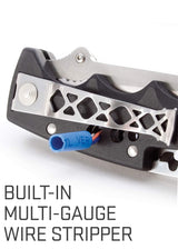 SOG EL01-CP Kilowatt- Electricians Pocket Knife w/Wire Stripping Multi-Tool & 3.4" AUS-8 Blade, UTP 10-22G Wire Stripper Knife -Black