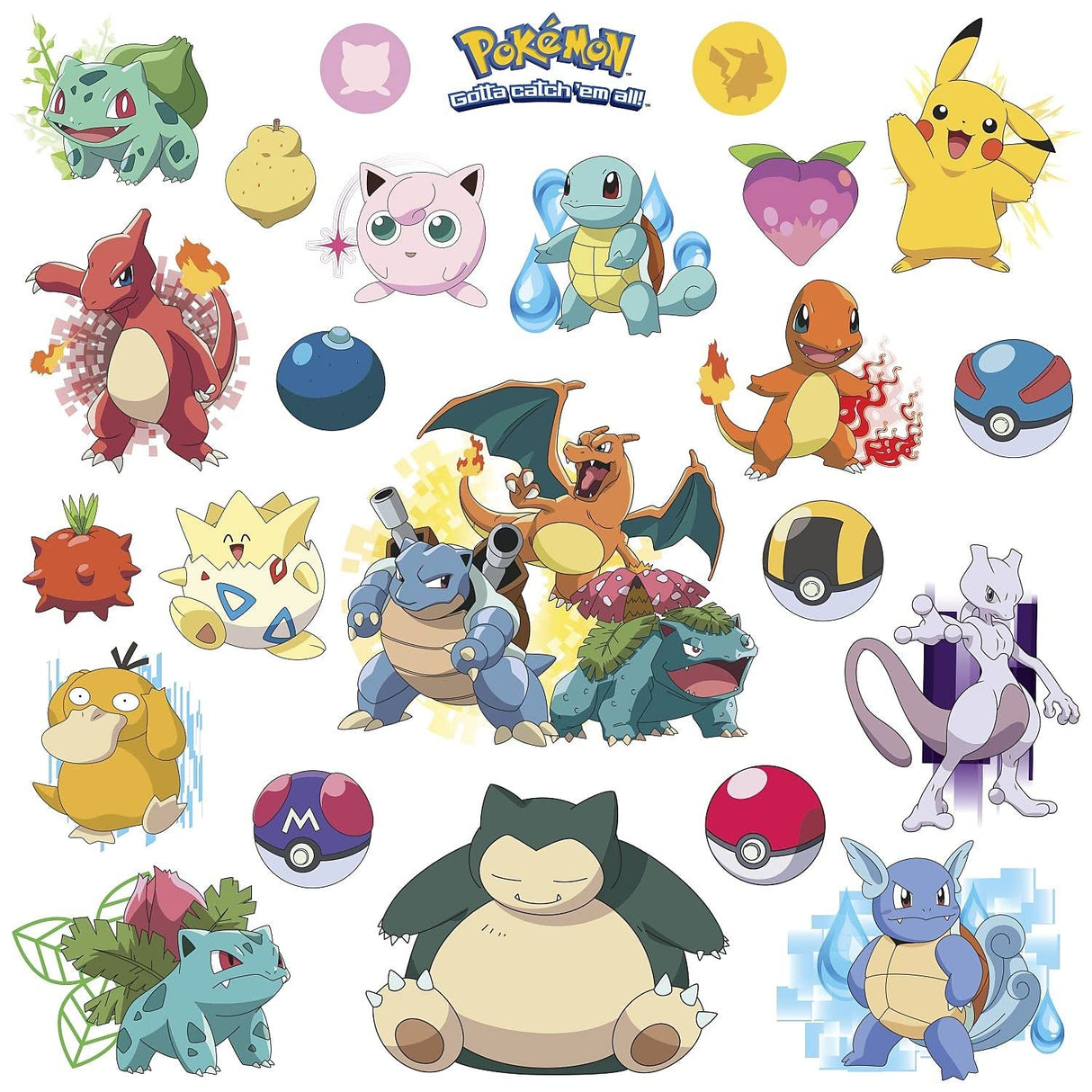 RoomMates RMK2535SCS  Iconic Pokemon Wall Decals -4 Sheets