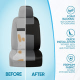 BDK Auto OS-309-GR: PolyPro Car Seat Covers Full Set in Grey on Charcoal Black