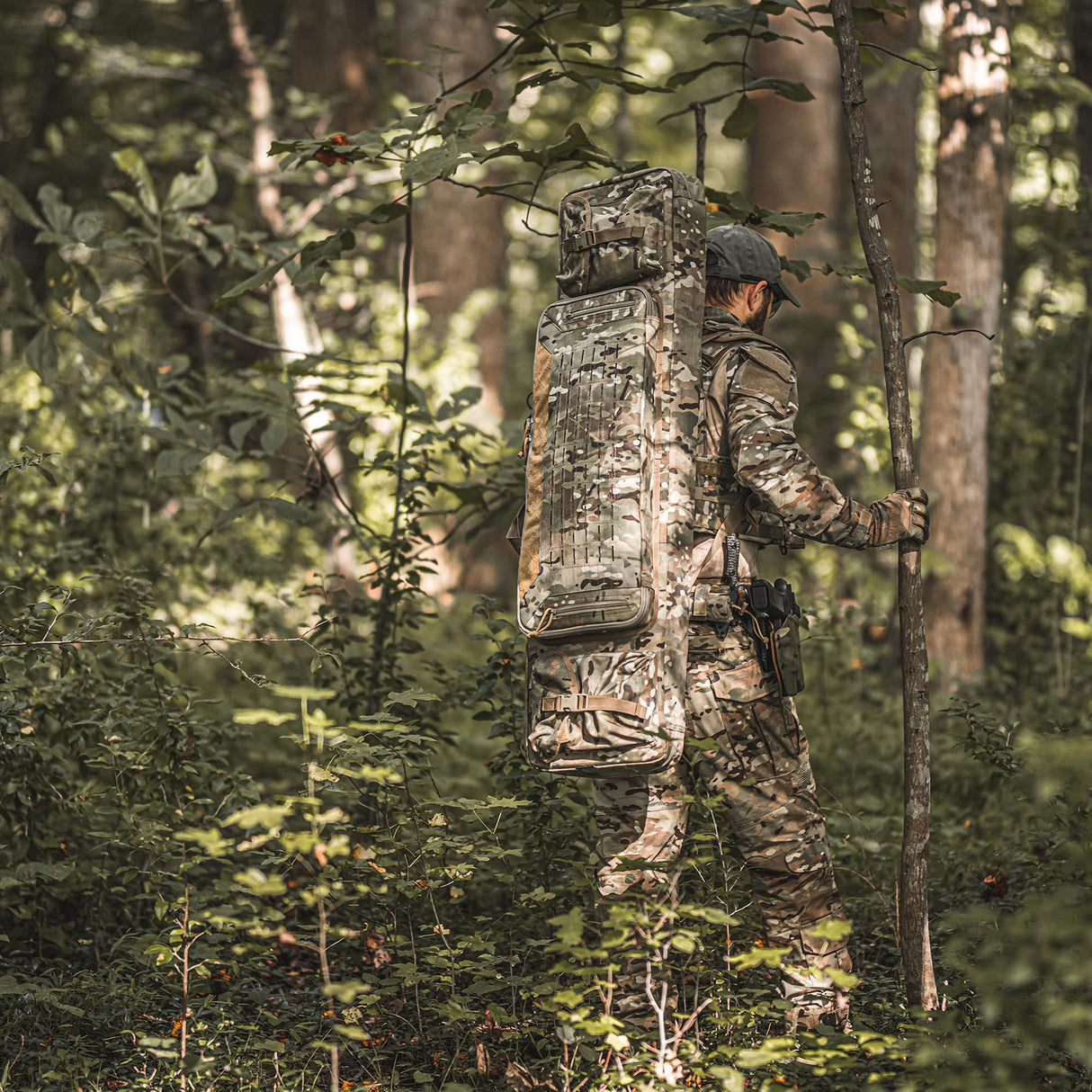 Savior Equipment RB-5512DG-VER2-TN Urban Warfare Double Rifle Bag Gun - Suitable for Rifle Shotgun, w/ Backpack Strap,Tan,55" Long