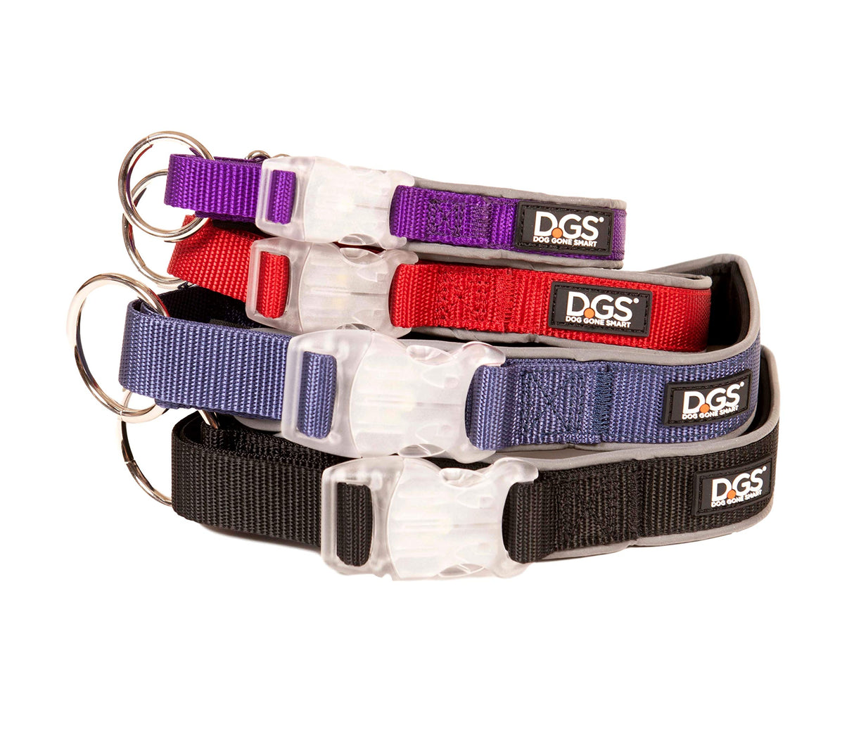 Dog Gone Smart Pet Products DGSLGUC5135  Super Bright LED Dog Comet Collar -SIZE: Large, Navy Blue