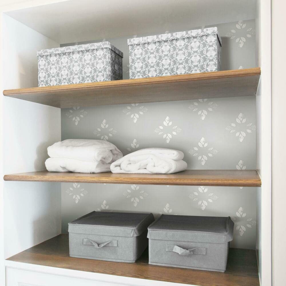 RoomMates RMK12144WP  Rose Lindo Pressed Petals Peel & Stick Wallpaper -Taupe Gray