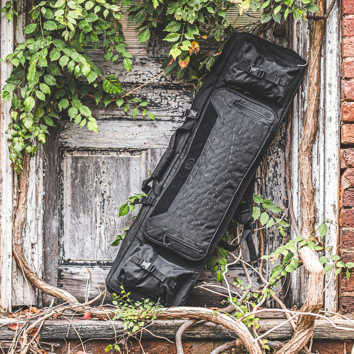 Savior Equipment RB-4612DG-VER2-BK Urban Warfare Double Rifle Bag Gun - Suitable for Rifle Shotgun, w/ Backpack Strap,Black,46" Long