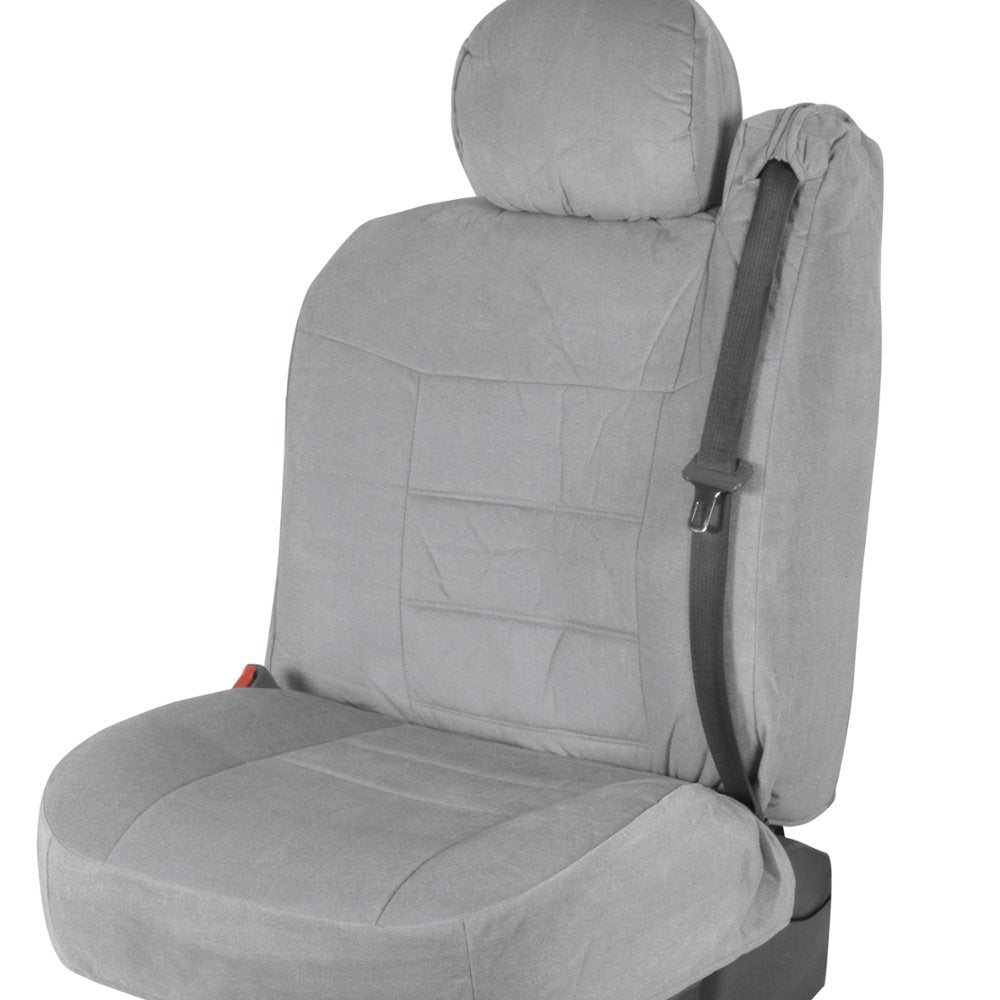 BDK Auto TS-304-GR: Pickup Truck Seat Covers with Arm Rest and Built-In Seat Belt -Grey