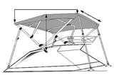 Taylor Made Products 42703OG Hot Shot Bimini BoatTop -SIZE: 6' x 42" x 79" - 84" Beams, Charcoal Grey