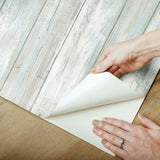 RoomMates RMK12008WP  Weathered Planks Peel & Stick Wallpaper -Denim Blue/Grey