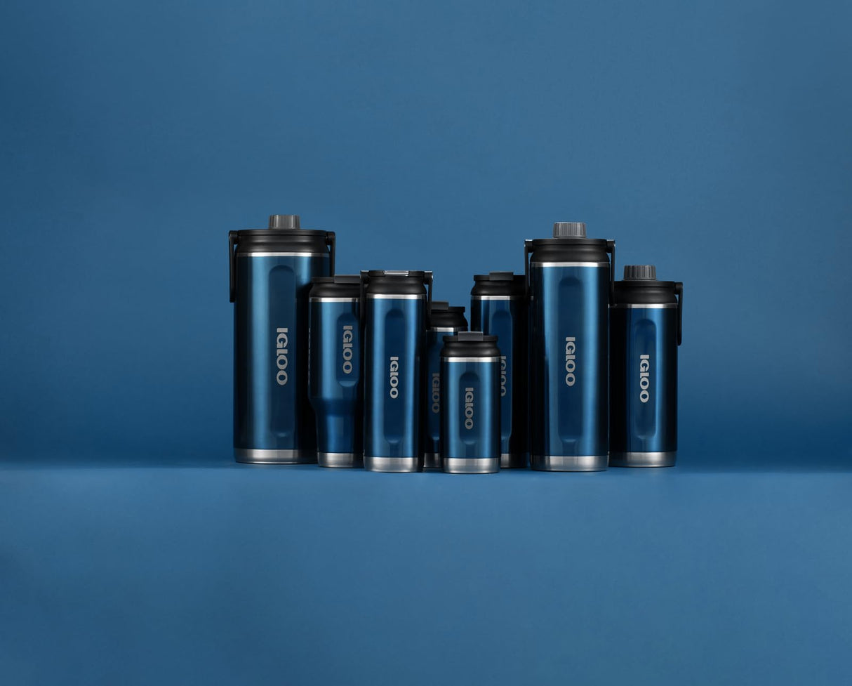 Igloo 00071074  20oz Stainless Steel Flip 'n' Sip Tumbler -Modern Blue