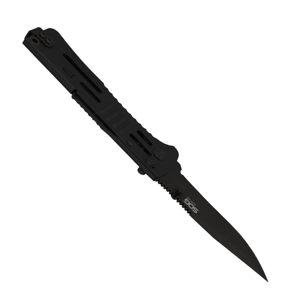 SOG Specialty Knives SJ32-CP Folding Knife SlimJim Slim Pocket Knife Black