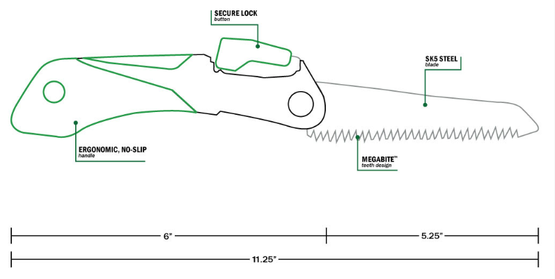 Hooyman 110049  6" MegaBite Compact Hand Saw