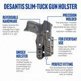 DeSantis 137KJV5Z0 Slim-Tuk Inside The Waistband Holster, Tuck-Able 360 C-Clip (Ambidextrous) -Black (FITS: Ruger LC9, LC380, EC9S)