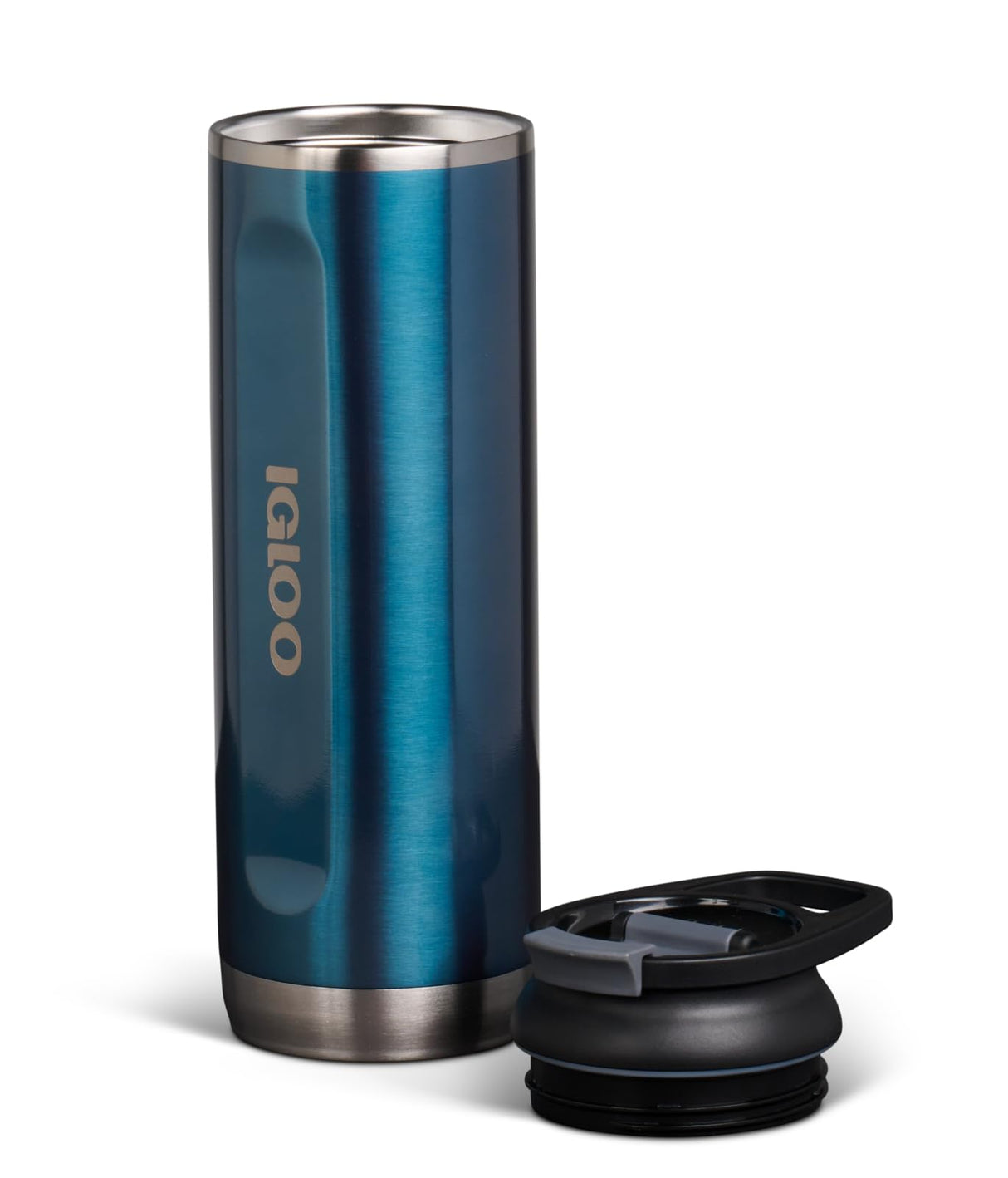 Igloo 00071074  20oz Stainless Steel Flip 'n' Sip Tumbler -Modern Blue