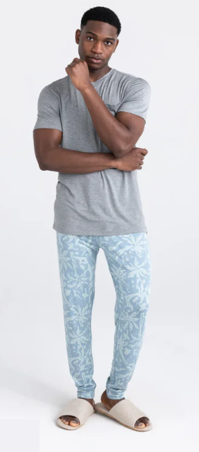SAXX SXLP33-SPD-S Snooze Pant Splash Palms- Desert Blue S