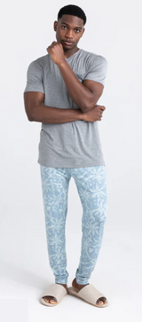 SAXX SXLP33-SPD-XL Snooze Pant Splash Palms- Desert Blue XL