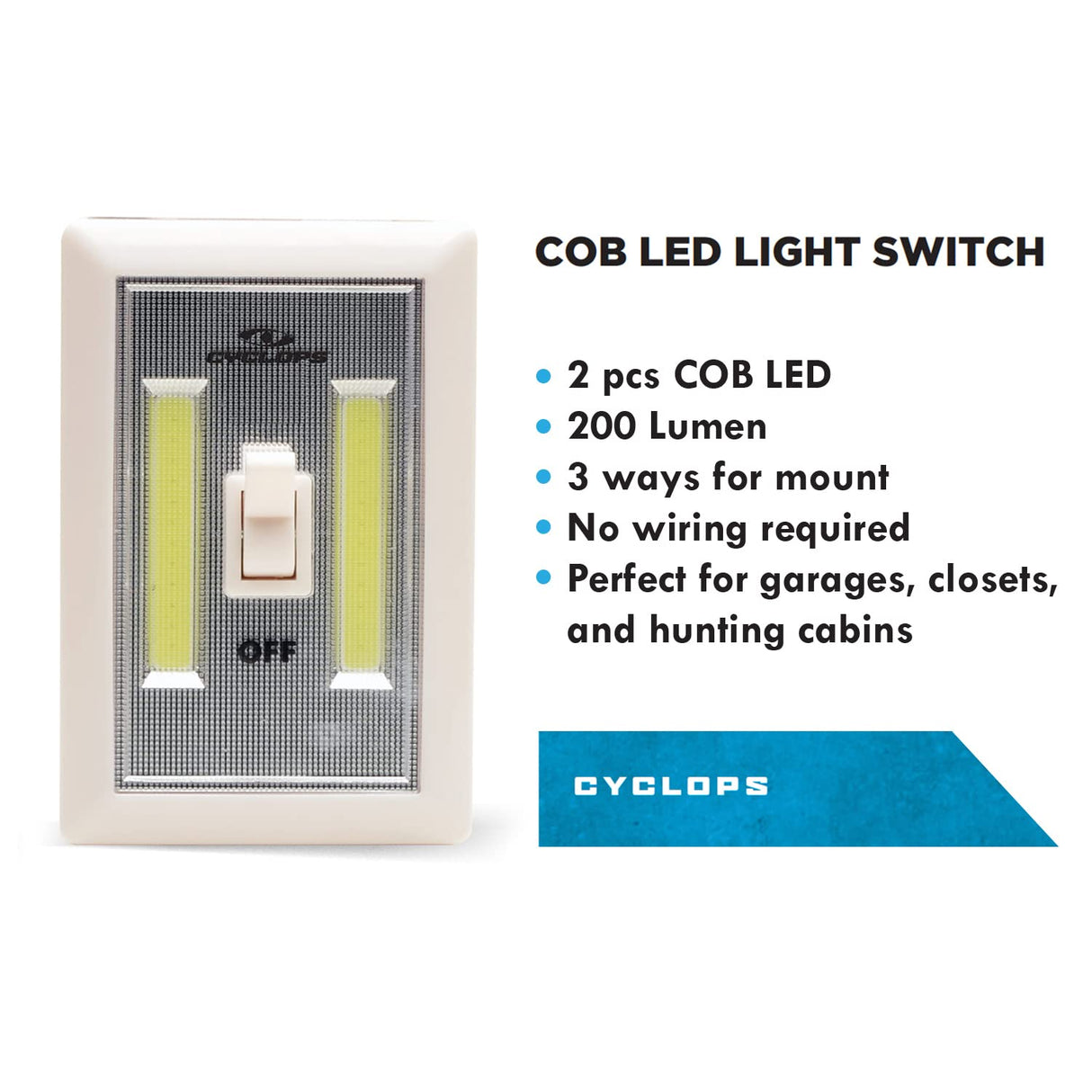 Cyclops CYC-COB-2PK:200 Lumen Cob Light Switch 2 Pk