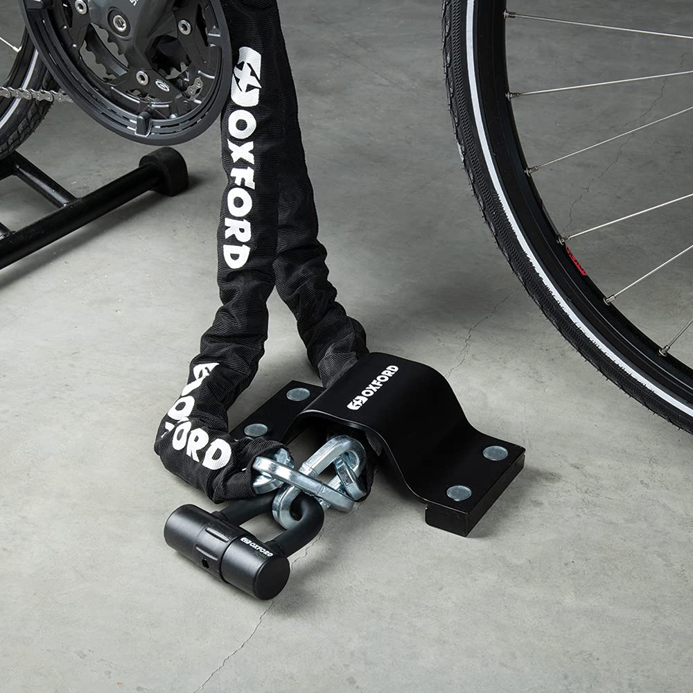 Oxford - Anchor14 Ground & Wall Anchor Kit, Hardened Steel Fits All Cable/Chain Locks to 16mm (0.63") Link Diameter