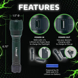 LitezAll 24945 Nearly Invincible 1000 Lumen Rechargeable Tactical Flashlight