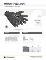 WPP MATPBK40GYPL-L  7ga Seamless Knit ATA/Cotton Blend Heavy Weight Gloves -Large, Gray