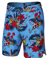 SAXX SXSW04L-GGM-L  Oh Buoy 2N1 Volley 7" Swim Shorts -SIZE: Medium, Hawaiian Pizza- Sky