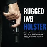DeSantis 137KJV5Z0 Slim-Tuk Inside The Waistband Holster, Tuck-Able 360 C-Clip (Ambidextrous) -Black (FITS: Ruger LC9, LC380, EC9S)