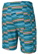 SAXX SXSW02L-ASF-28  Betawave 2N1 Boardie 9" Swim Trunks -SIZE: 28, Asher Stripe- Sea Foam