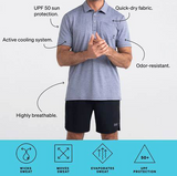 SAXX SXSP45-LTH-XXL  DropTemp All Day Cooling Polo Shirt -SIZE: XXLarge, Lemon Twist Heather