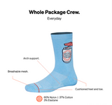 SAXX SXCR102-MTS-L  Whole Package Crew Socks -SIZE: Large, Made In The Shade- Blue