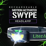 LitezAll 26079 SWYPE Rechargeable Motion Activated LED Headlamp Multifunction