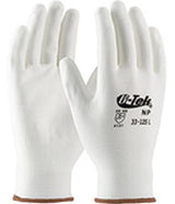 G-Tek 33-125/L  GP Seamless Knit Nylon Gloves -13G Polyurethane Coated Smooth Grip -SIZE: Large, White