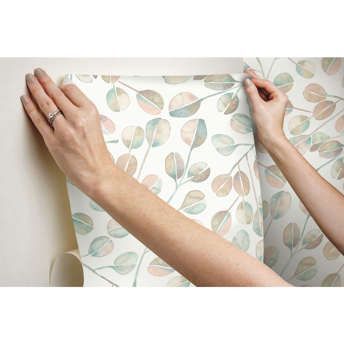 RoomMates RMK11654WP  Cat Coquillette Eucalyptus Peel & Stick Wallpaper
