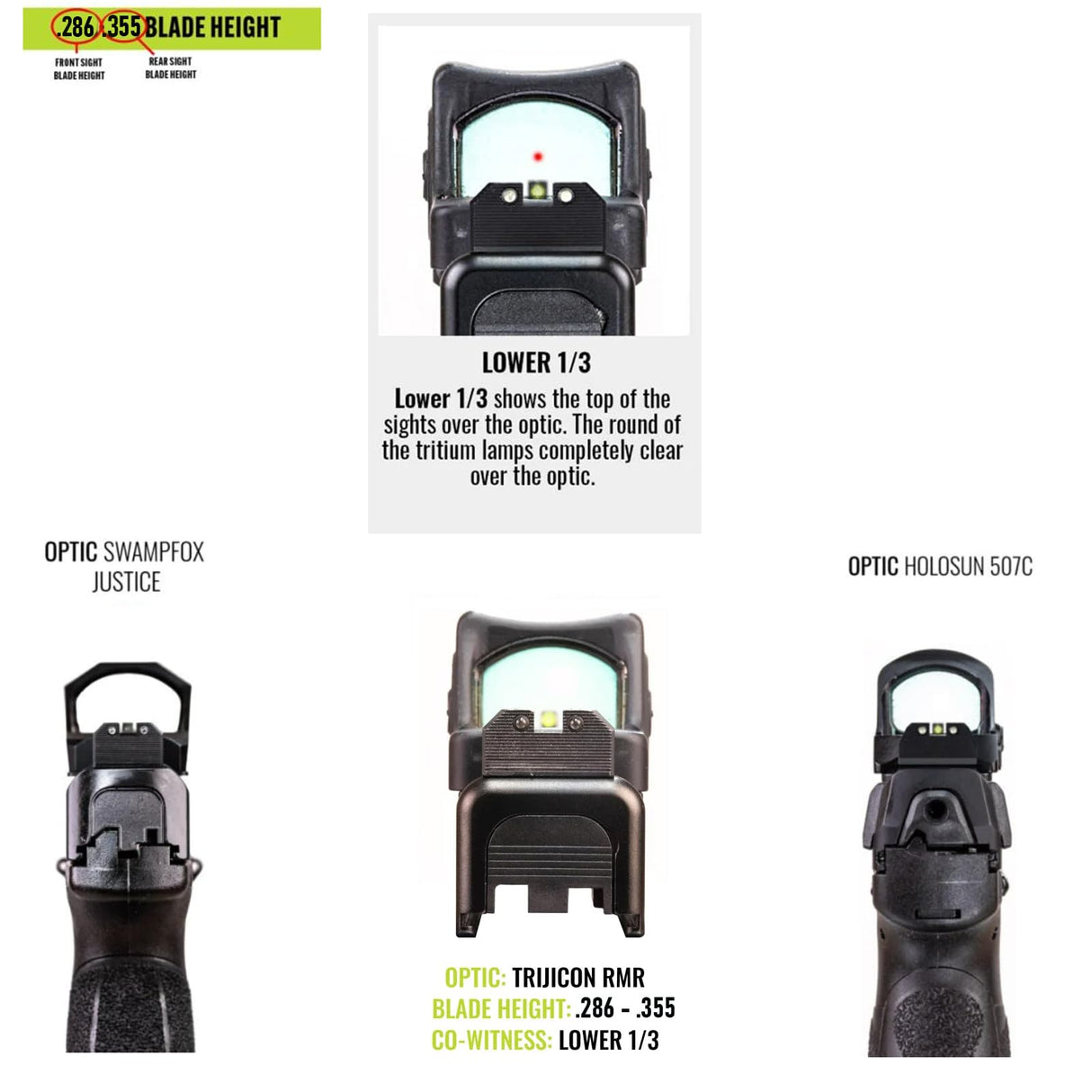 Night Fision  CZU-077-286-355-ZGZX Optics Ready Stealth Night Sight Set for CZ P-10 C/F/S - Black Front Ring, Blank Rear Sight