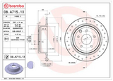 Brembo 08.A715.1X: XTRA Drilled Rear Disc Brake Rotor  (FITS: 2003 Nissan Maxima)