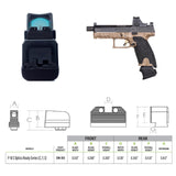 Night Fision  CZU-077-286-355-ZGZX Optics Ready Stealth Night Sight Set for CZ P-10 C/F/S - Black Front Ring, Blank Rear Sight