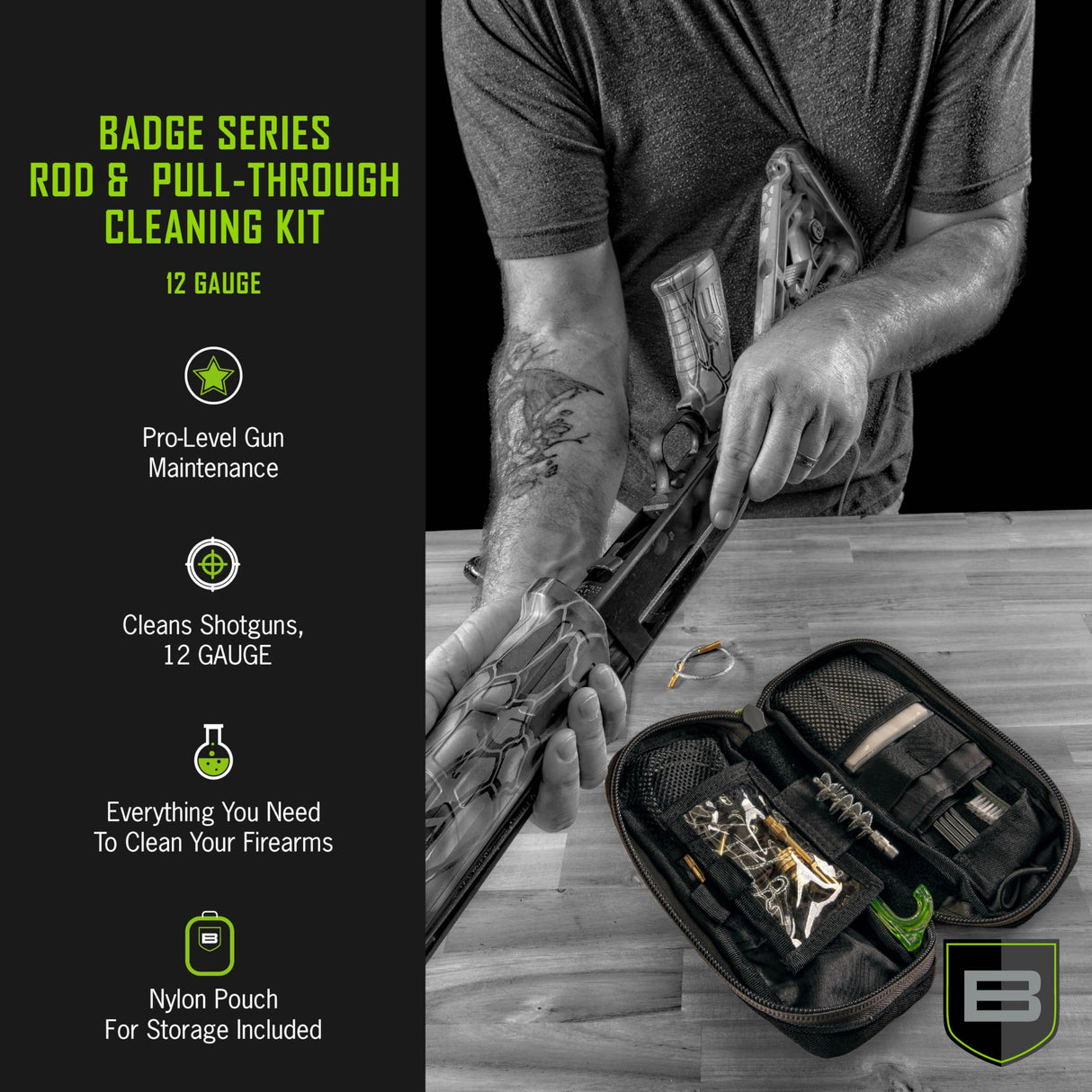 Allen Company BT-MPK-12  Badge Series 12Guage Rod & Pull-Through Cleaning Kit w/Molle Pouch