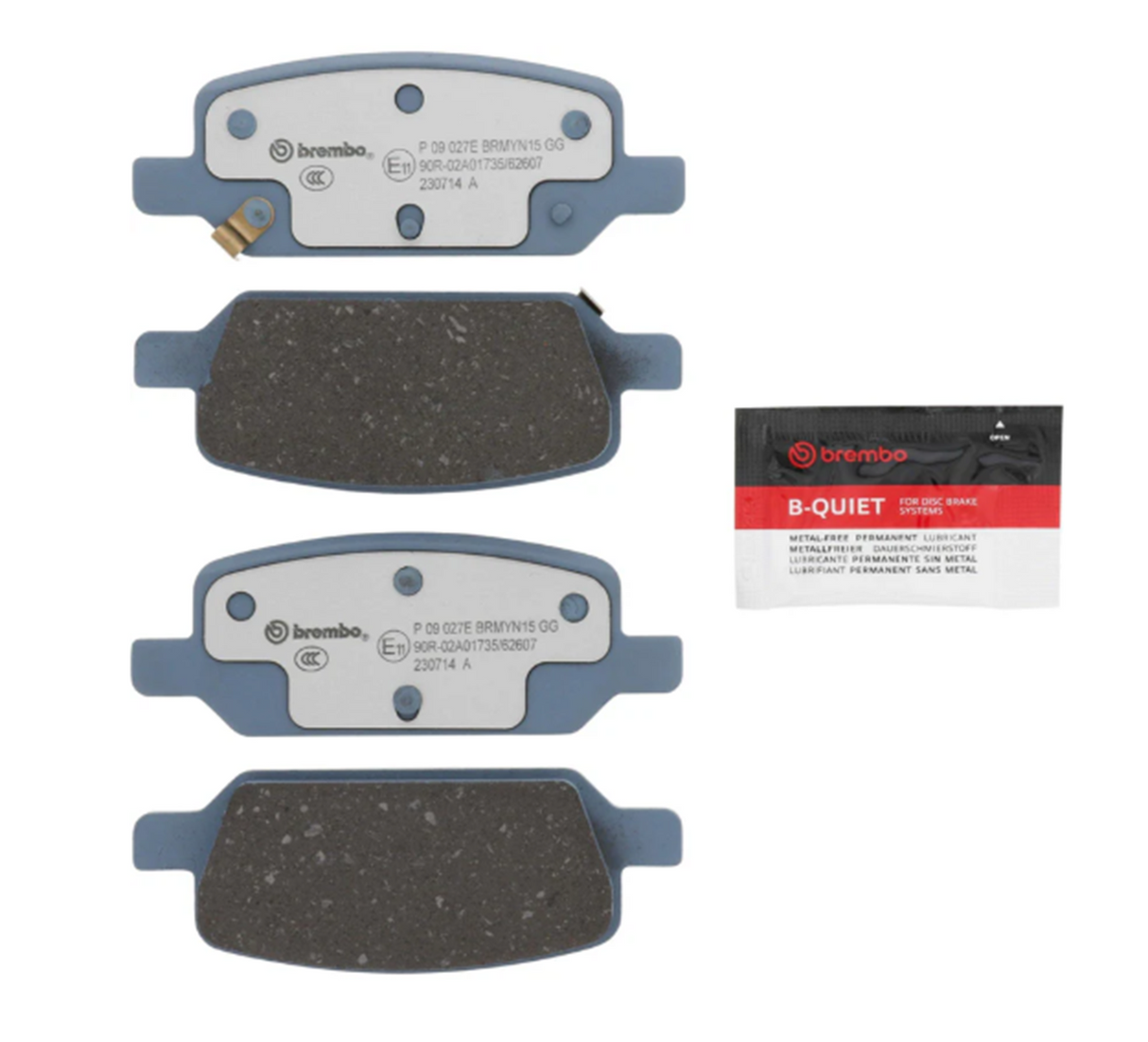 Brembo P09027E: BEYOND EV Rear Disc Brake Pad Set  (FITS: 2022 Tesla 3 Vehicles)
