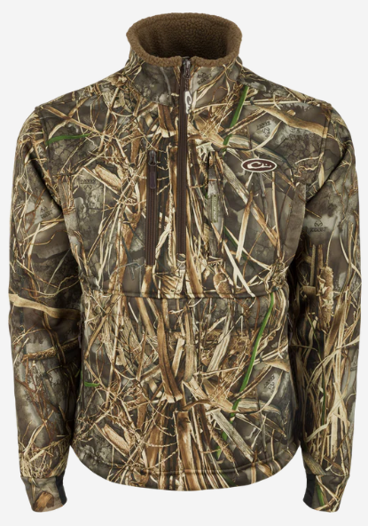 Drake DW7395-022-5: MST Hole Shot Windproof Eqwader 1/4 Zip Jacket -Realtree Camo, 2XLarge