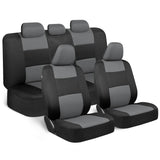 BDK Auto OS-309-GR: PolyPro Car Seat Covers Full Set in Grey on Charcoal Black