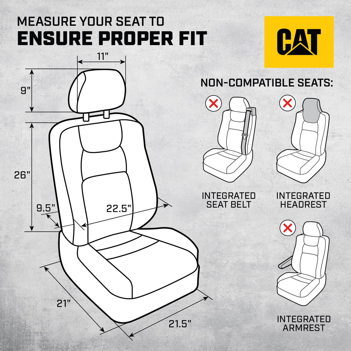 BDK Auto CASC-2274-BL: CAT 4pc Polyester + Honeycomb Polyester Fabric Low Back Seat Cover - Blue/Black