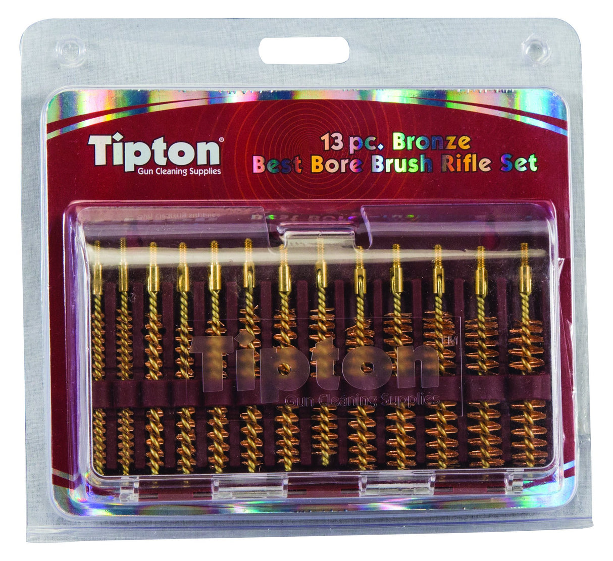 Tipton 402173 13-pc Best Rifle Bore Brush Set, Bronze