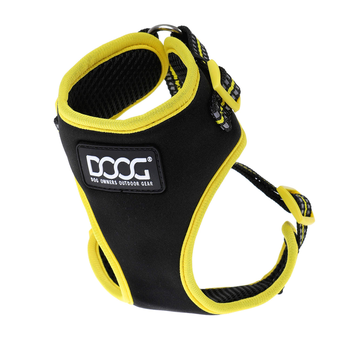 DOOG - All Weather 'Neoflex" Dog Harness, Flexible Neoprene Breathable Mesh Padding Light Wetsuit Material Water Friendly Draws Moisture Away Fir Skin Easy Fit Small, Medium, Large, XL Soft Comfortable 2 Point Adjustable Leash Training Run Walk Swim