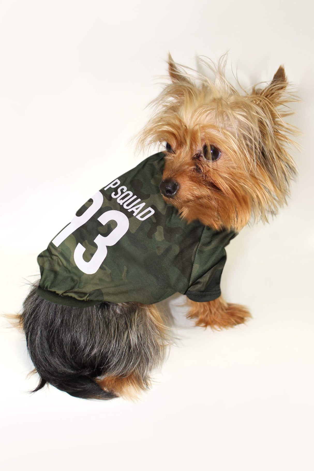 PET TEE Shirt Licensed by LaurDIY PUP Squad Dog Shirt -Large, Green Camo