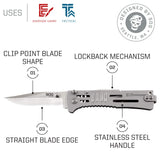 SOG SJ31-CP SlimJim Folding Pocket Knife - SOG Assisted Technology w/Tactile Bumps & Cutout Aid, Reversible Carry Clip, AUS-8 Stainless Steel Body