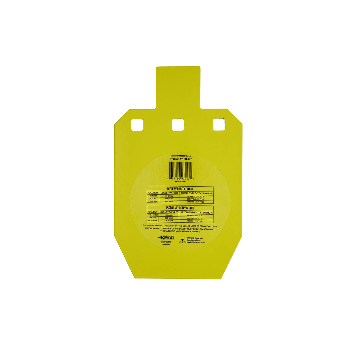 Caldwell 1116697 AR500 33% IPSC Steel Target New 2020