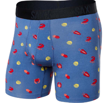 SAXX SXBB67-SFN-XXL 22nd Century Silk Boxer Briefs -SIZE: XXLarge, Fly See Food- Navy Blue