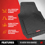 BDK Auto MTMT-6673-BK/BK Motor Trend Rubber Floor Mat