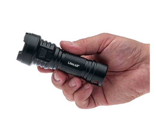 LitezAll 27601  Rechargeable 120 Lumen Flashlight -Black
