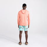 SAXX SXLH45 - DropTemp Printed All Day Cooling Hoodie -  (Burnt Coral Heather, Small)