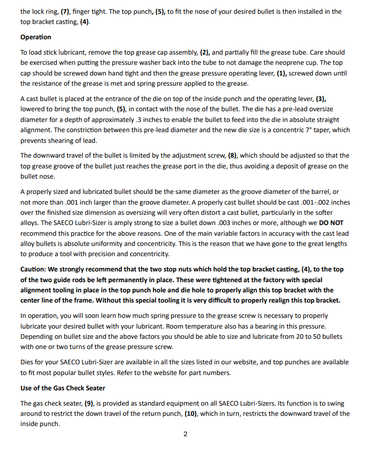 Saeco 30120:  2-3/8" Double "C" Clamp for the Lubri-Sizer