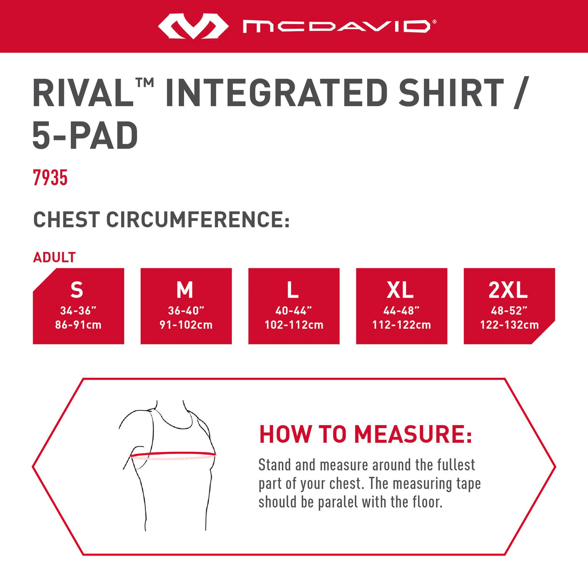 McDavid MD7935-00001-AXXL Rival Integrated Shirt/5-Pad Black AXXL