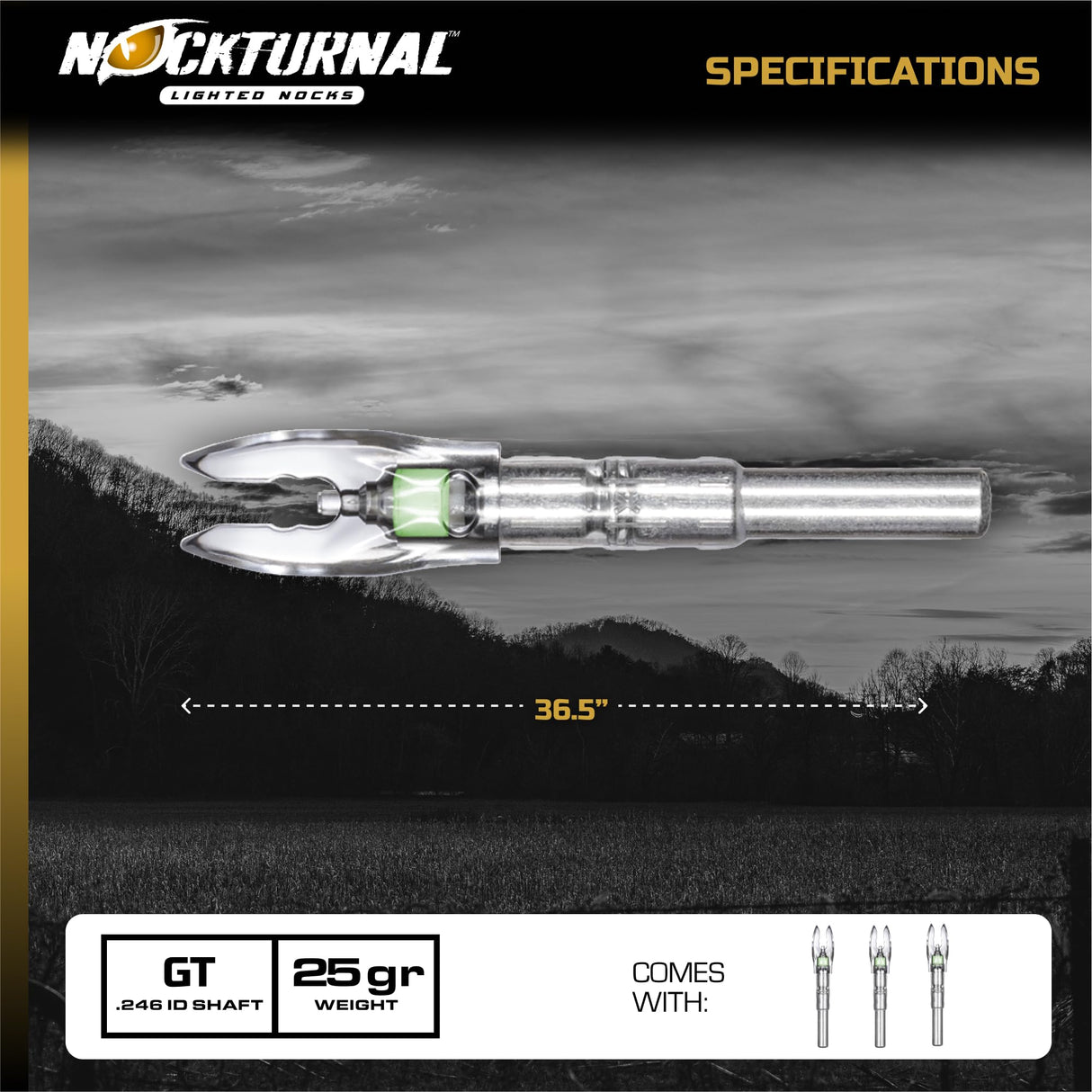 Nockturnal NT-105 GT Green 3-pack
